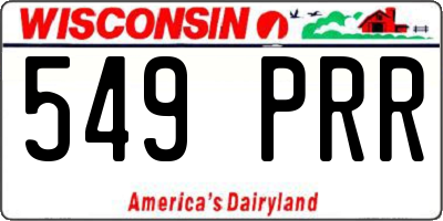 WI license plate 549PRR