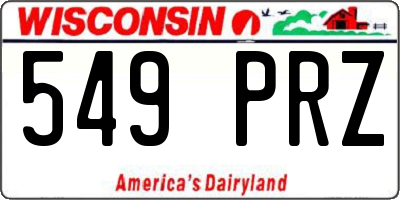 WI license plate 549PRZ