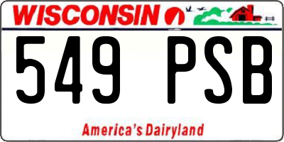 WI license plate 549PSB