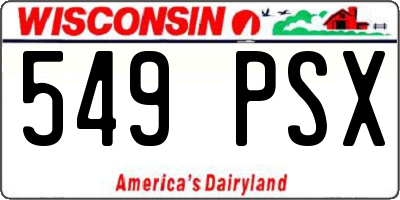 WI license plate 549PSX