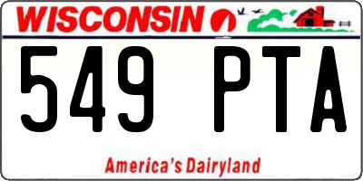 WI license plate 549PTA