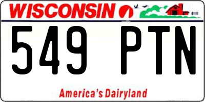 WI license plate 549PTN