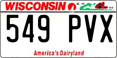 WI license plate 549PVX