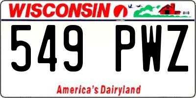 WI license plate 549PWZ