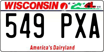 WI license plate 549PXA