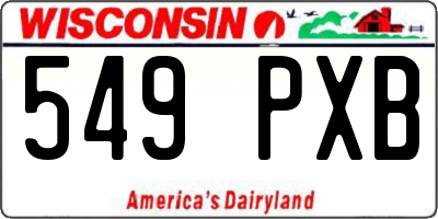WI license plate 549PXB
