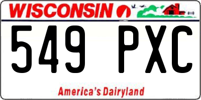 WI license plate 549PXC