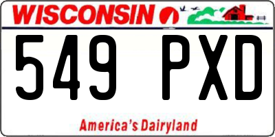WI license plate 549PXD