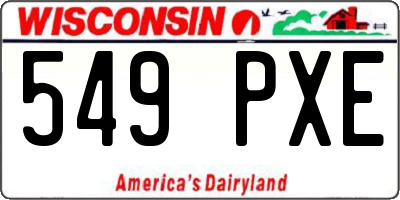 WI license plate 549PXE