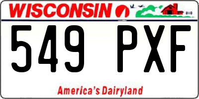 WI license plate 549PXF