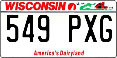 WI license plate 549PXG