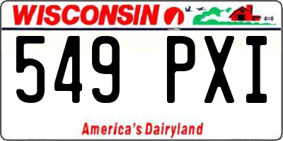 WI license plate 549PXI