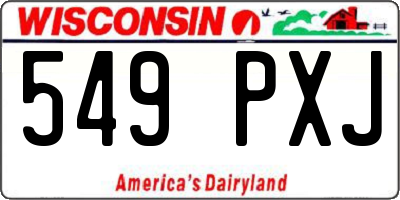 WI license plate 549PXJ