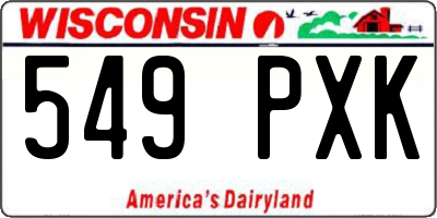 WI license plate 549PXK