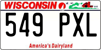 WI license plate 549PXL