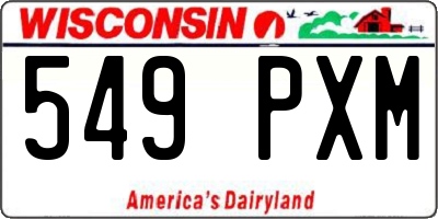 WI license plate 549PXM