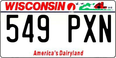 WI license plate 549PXN