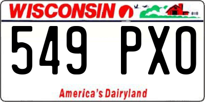 WI license plate 549PXO