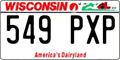 WI license plate 549PXP