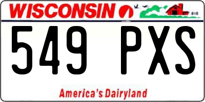WI license plate 549PXS
