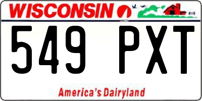 WI license plate 549PXT
