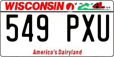 WI license plate 549PXU