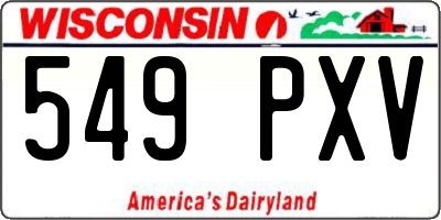 WI license plate 549PXV