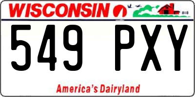 WI license plate 549PXY