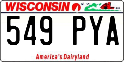WI license plate 549PYA