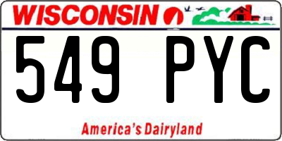 WI license plate 549PYC