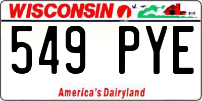 WI license plate 549PYE