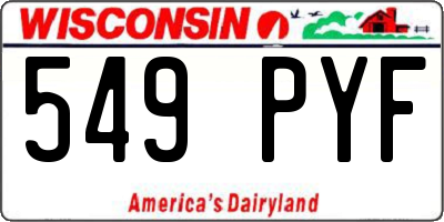 WI license plate 549PYF