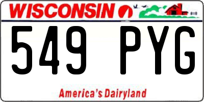 WI license plate 549PYG