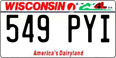 WI license plate 549PYI