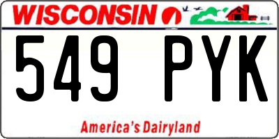 WI license plate 549PYK