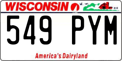 WI license plate 549PYM