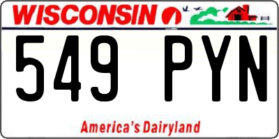 WI license plate 549PYN
