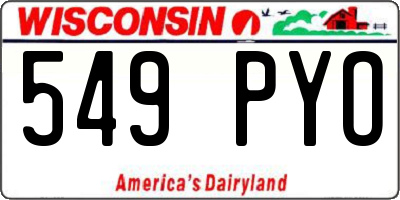 WI license plate 549PYO