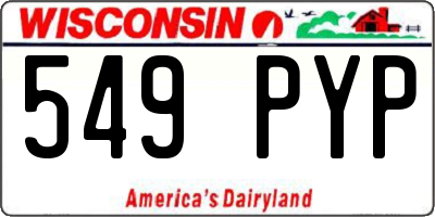 WI license plate 549PYP