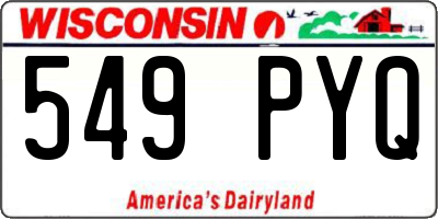 WI license plate 549PYQ