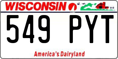 WI license plate 549PYT