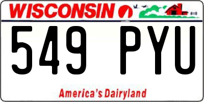 WI license plate 549PYU