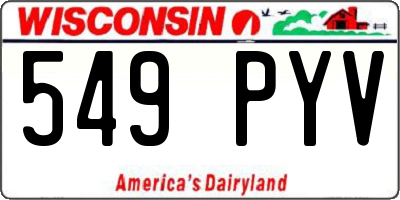 WI license plate 549PYV
