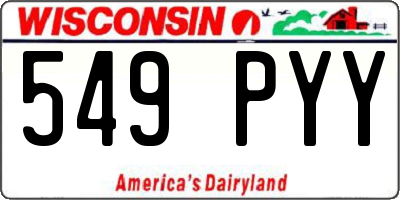 WI license plate 549PYY