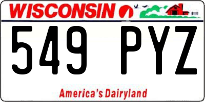 WI license plate 549PYZ
