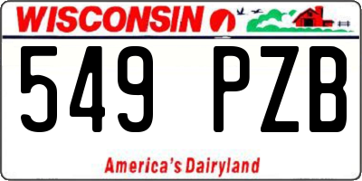 WI license plate 549PZB