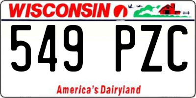 WI license plate 549PZC