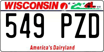 WI license plate 549PZD