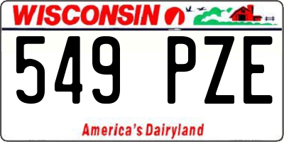 WI license plate 549PZE
