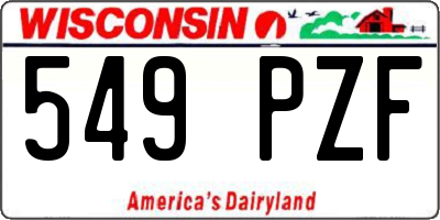 WI license plate 549PZF